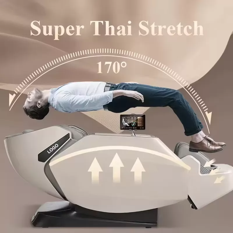 OEM Motorized Super Thai Stretch 148cm Long Track Massage Chair thumbnail 4